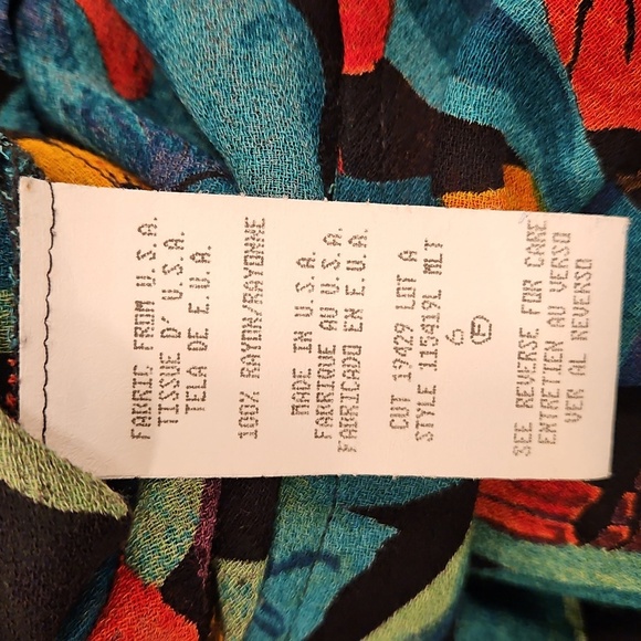 💕CAROLE LITTLE💕 Vintage Short Sleeve Maxi Dress Optical Illusion Fish Print 6 - Picture 9 of 10